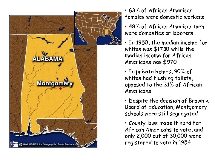  • 63% of African American females were domestic workers • 48% of African