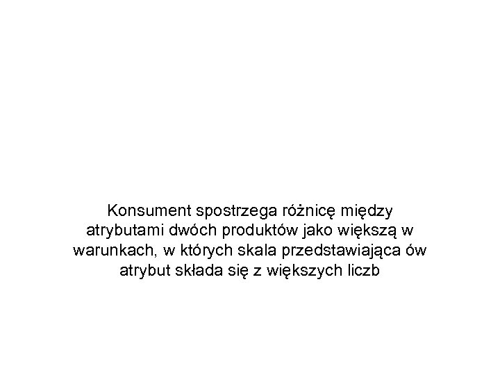 Konsument spostrzega różnicę między atrybutami dwóch produktów jako większą w warunkach, w których skala