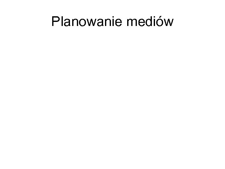 Planowanie mediów 