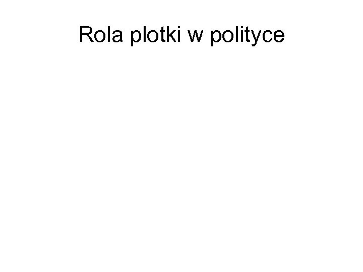 Rola plotki w polityce 