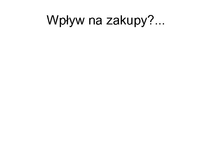 Wpływ na zakupy? . . . 