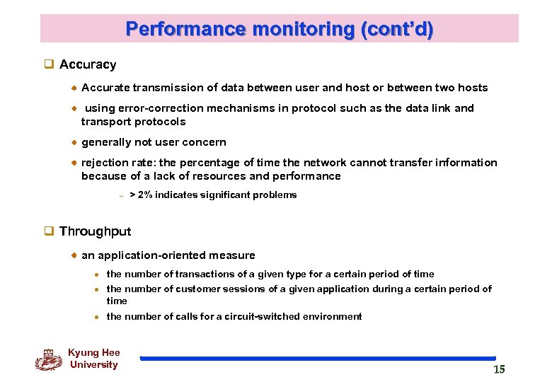 Network Monitoring Prof Choong Seon HONG Kyung Hee