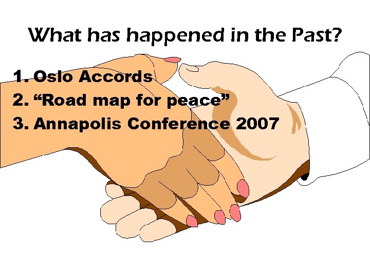 What has happened in the Past? 1. Oslo Accords 2. “Road map for peace”