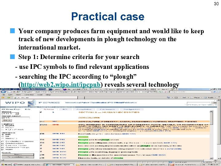 30 Practical case Your company produces farm equipment and would like to keep track