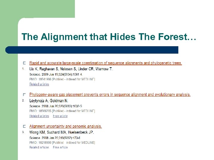 The Alignment that Hides The Forest… 