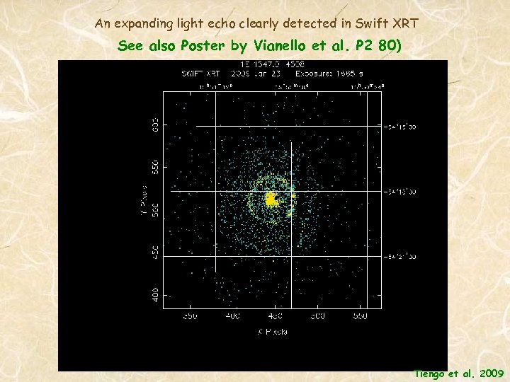 An expanding light echo clearly detected in Swift XRT See also Poster by Vianello
