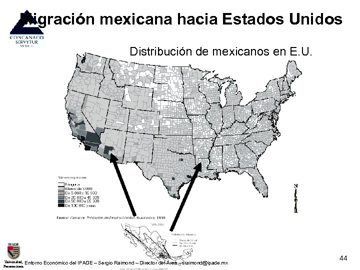 Migración mexicana hacia Estados Unidos Distribución de mexicanos en E. U. Universidad- Entorno Económico