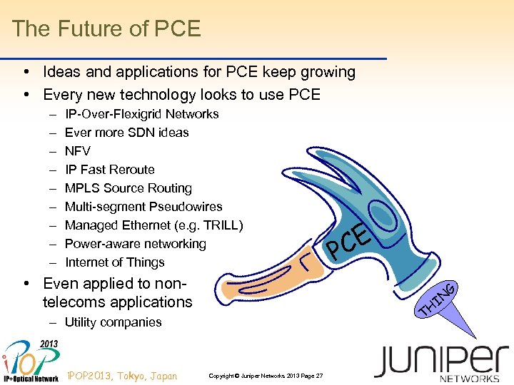 The Future of PCE • Ideas and applications for PCE keep growing • Every