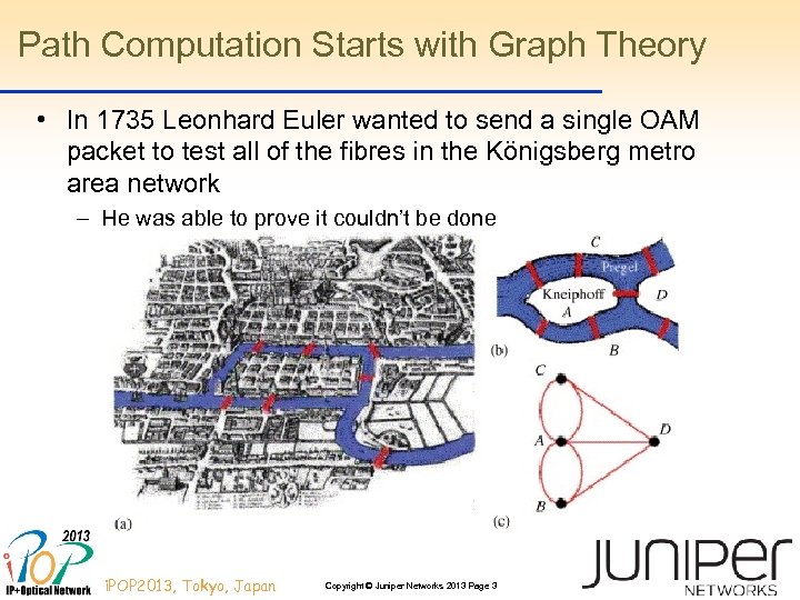 Path Computation Starts with Graph Theory • In 1735 Leonhard Euler wanted to send