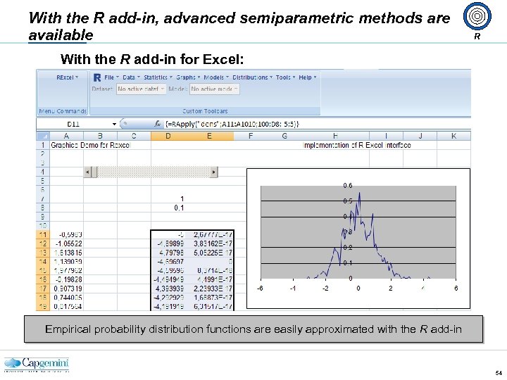 With the R add-in, advanced semiparametric methods are available R With the R add-in