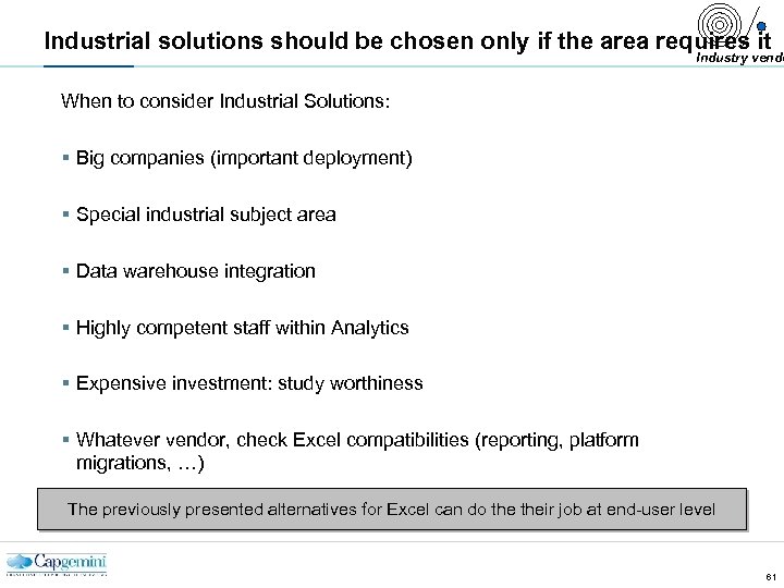 Industrial solutions should be chosen only if the area requires it Industry vendo When