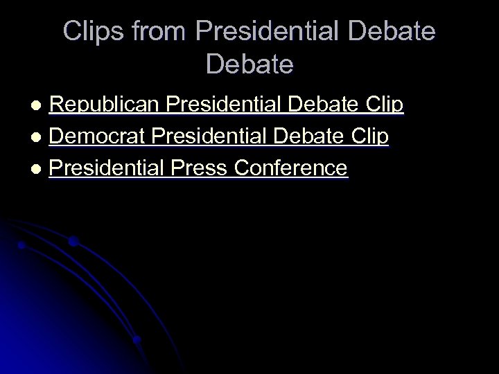 Clips from Presidential Debate Republican Presidential Debate Clip l Democrat Presidential Debate Clip l