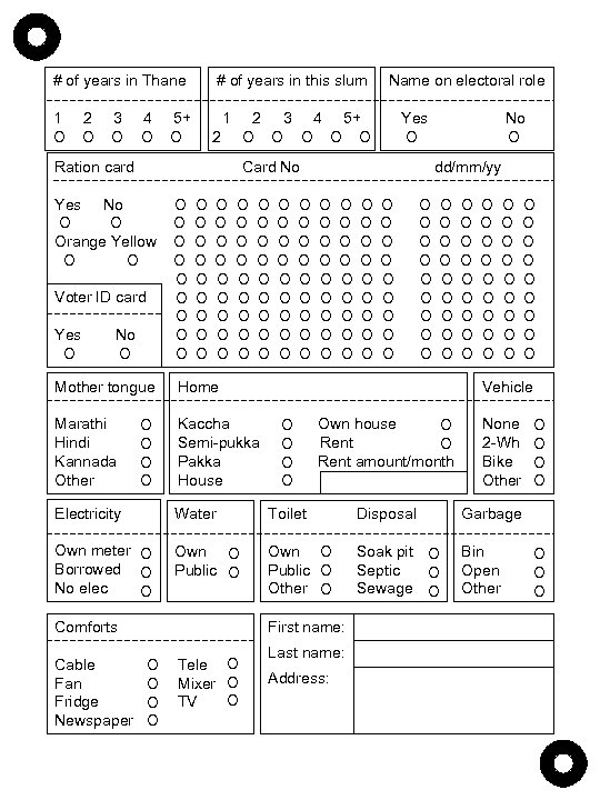 # of years in Thane 1 O 2 O 3 O 4 O #