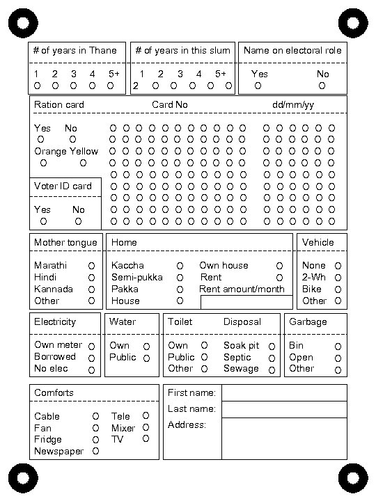 # of years in Thane 1 O 2 O 3 O 4 O #