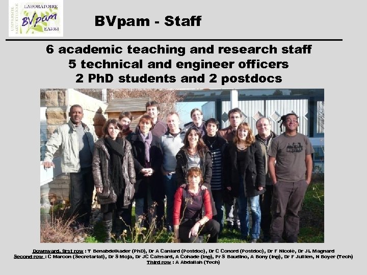 BVpam - Staff 6 academic teaching and research staff 5 technical and engineer officers