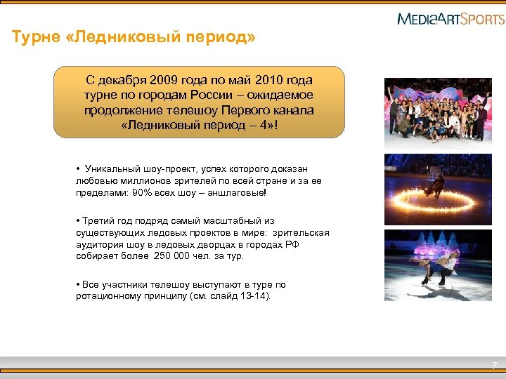 Турне «Ледниковый период» С декабря 2009 года по май 2010 года турне по городам