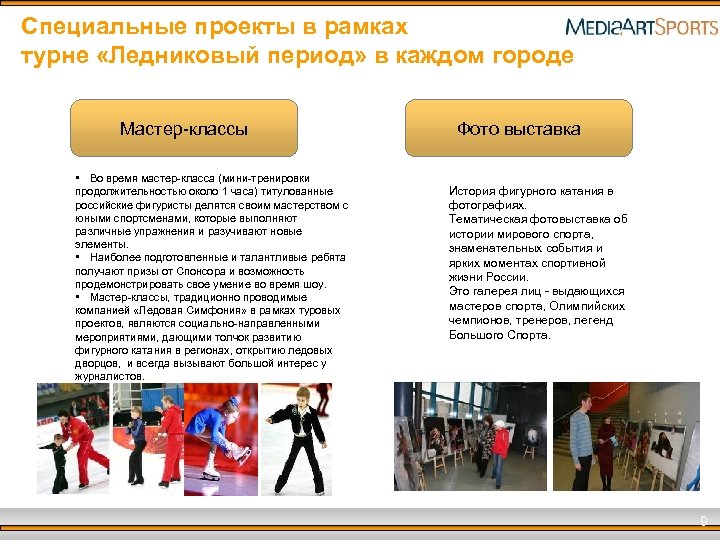 Специальные проекты в рамках турне «Ледниковый период» в каждом городе Мастер-классы • Во время