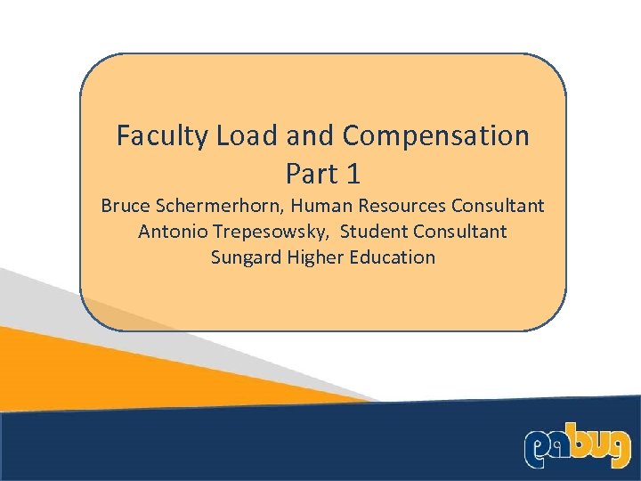 Faculty Load and Compensation Part 1 Bruce Schermerhorn, Human Resources Consultant Antonio Trepesowsky, Student