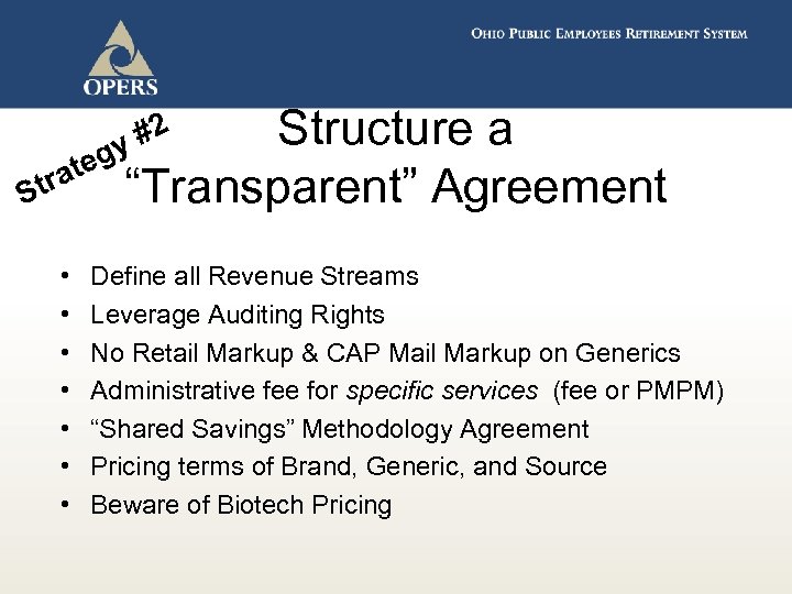 Structure a “Transparent” Agreement #2 gy te tra S • • Define all Revenue