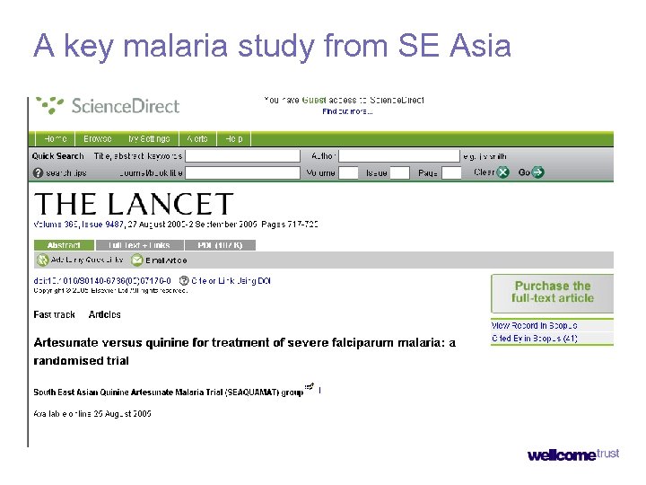 A key malaria study from SE Asia 