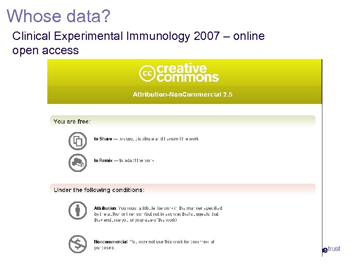 Whose data? Clinical Experimental Immunology 2007 – online open access 