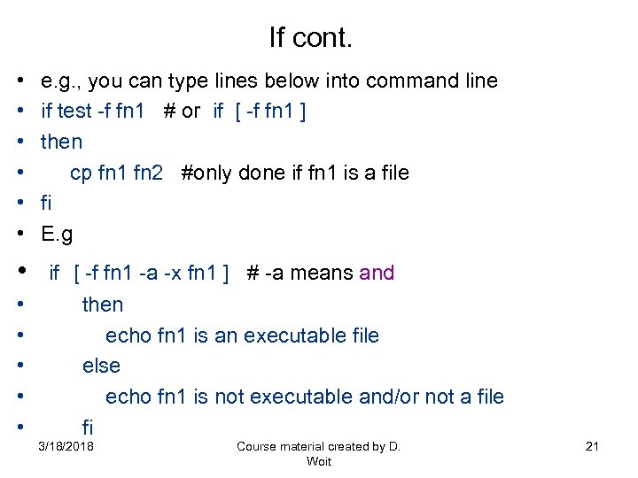 If cont. • • • e. g. , you can type lines below into