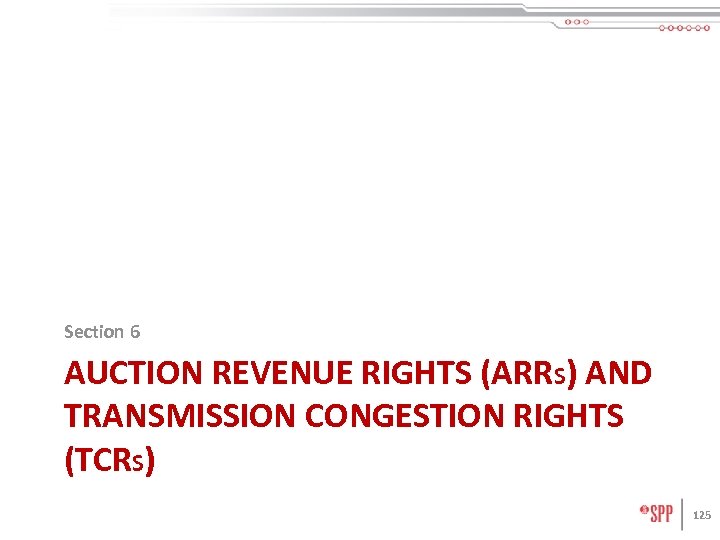 Section 6 AUCTION REVENUE RIGHTS (ARRS) AND TRANSMISSION CONGESTION RIGHTS (TCRS) 125 