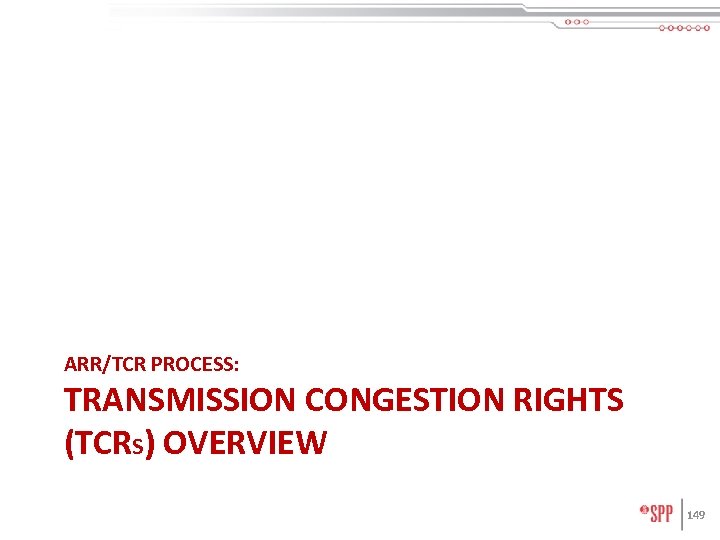 ARR/TCR PROCESS: TRANSMISSION CONGESTION RIGHTS (TCRS) OVERVIEW 149 