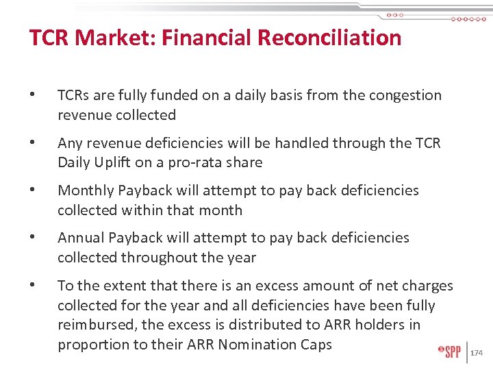 TCR Market: Financial Reconciliation • TCRs are fully funded on a daily basis from