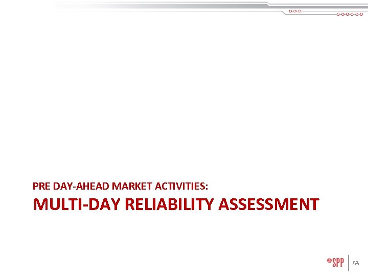 PRE DAY-AHEAD MARKET ACTIVITIES: MULTI-DAY RELIABILITY ASSESSMENT 53 