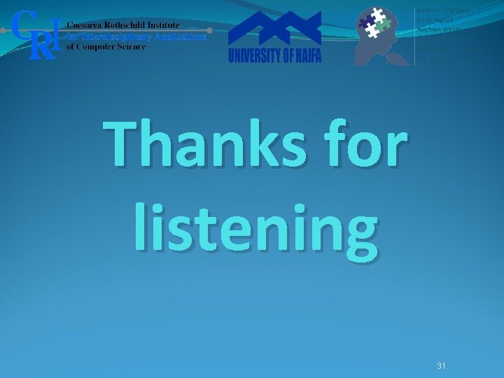 Thanks for listening 31 