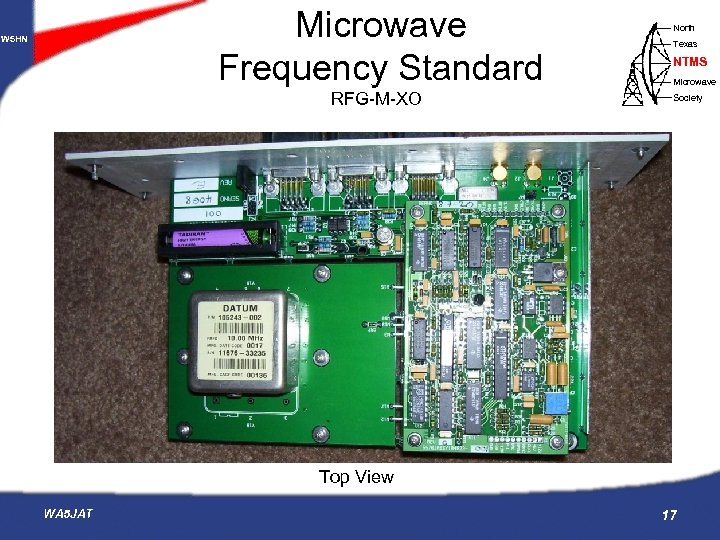 Microwave Frequency Standard W 5 HN RFG-M-XO North Texas NTMS Microwave Society Top View