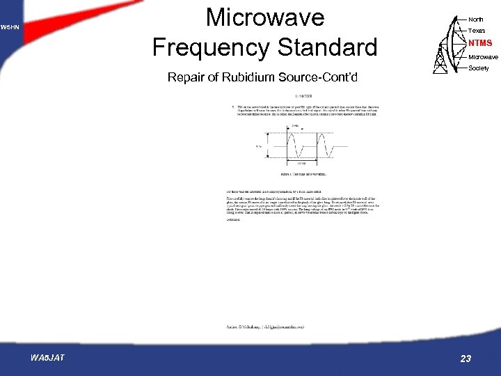 Microwave Frequency Standard W 5 HN Repair of Rubidium Source-Cont’d WA 5 JAT North