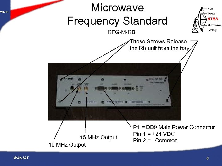 Microwave Frequency Standard W 5 HN RFG-M-RB North Texas NTMS Microwave Society These Screws