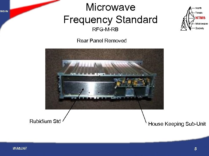 Microwave Frequency Standard W 5 HN RFG-M-RB North Texas NTMS Microwave Society Rear Panel