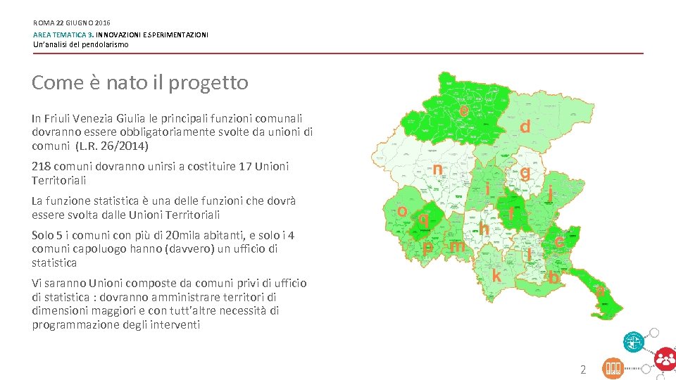 ROMA 22 GIUGNO 2016 AREA TEMATICA 3. INNOVAZIONI E SPERIMENTAZIONI Un’analisi del pendolarismo Come
