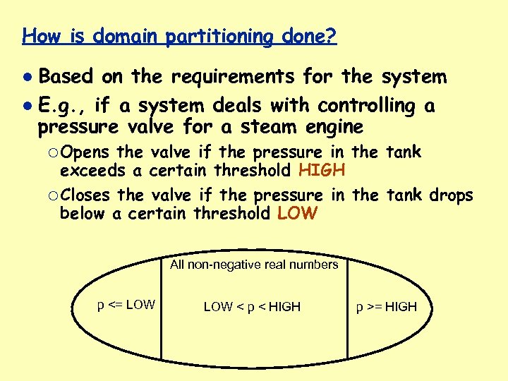 How is domain partitioning done? Based on the requirements for the system E. g.