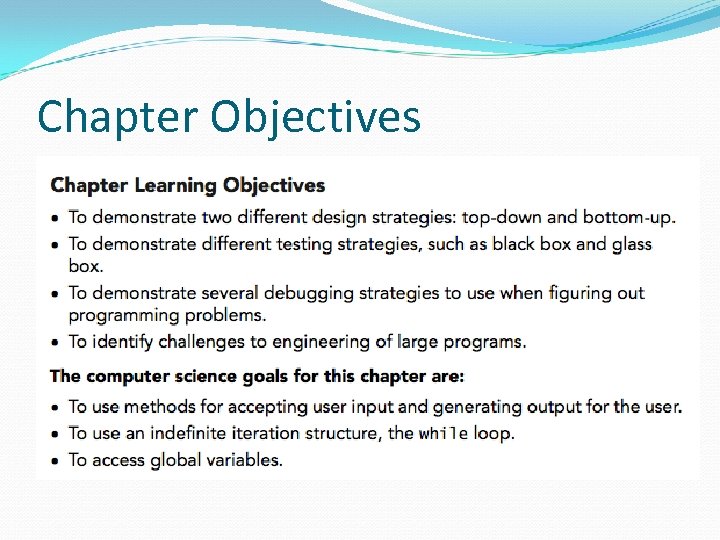 Chapter Objectives 