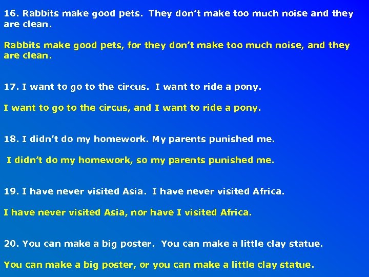 16. Rabbits make good pets. They don’t make too much noise and they are