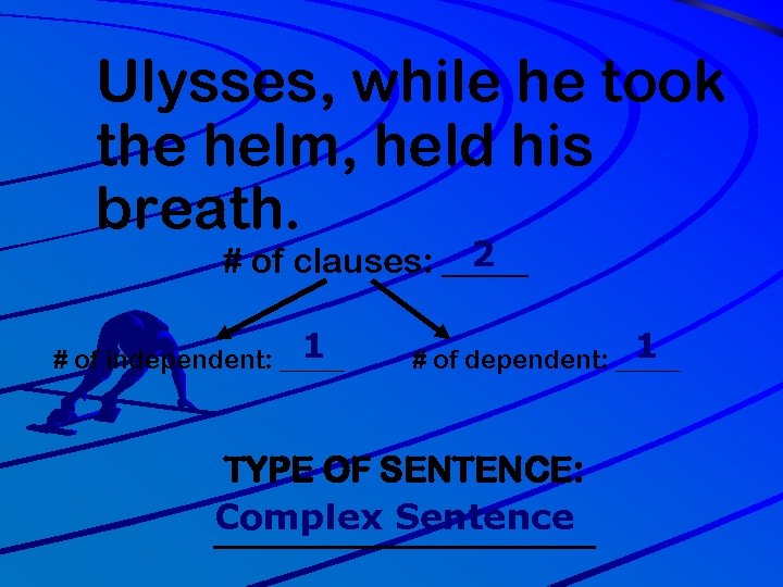 Ulysses, while he took the helm, held his breath. 2 # of clauses: _____