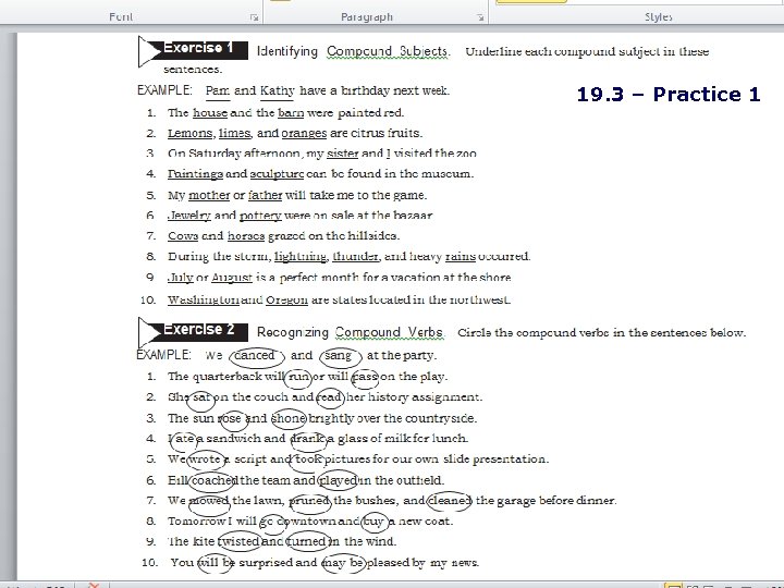 19. 3 – Practice 1 