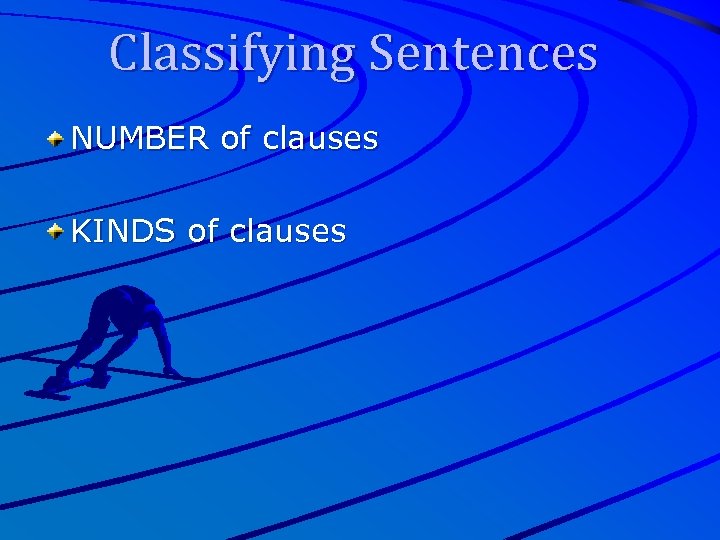 Classifying Sentences NUMBER of clauses KINDS of clauses 