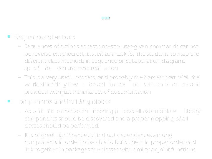 . . . Sequences of actions – Sequences of actions as responses to user-given