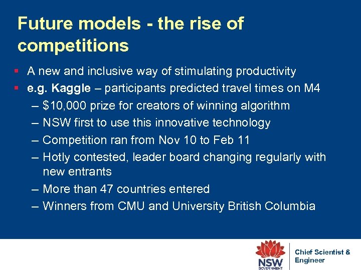 Future models - the rise of competitions § A new and inclusive way of