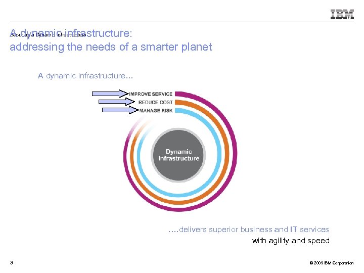 Securing a Dynamic Infrastructure A dynamic infrastructure: addressing the needs of a smarter planet