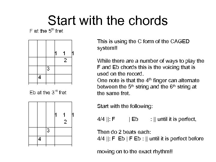 Start with the chords This is using the C form of the CAGED system!!