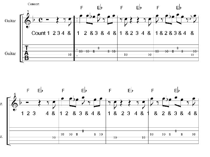 Count 1 2 3 4 & 1 2 3 1 2 &3 & 4