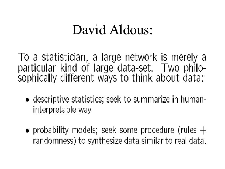 David Aldous: 