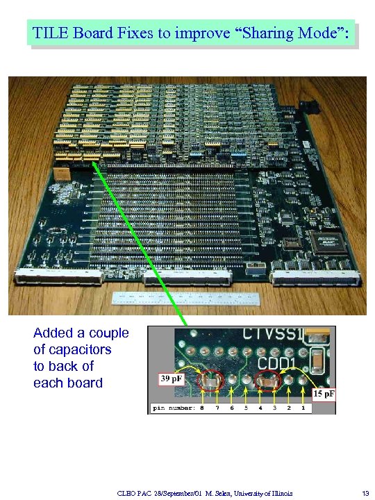 TILE Board Fixes to improve “Sharing Mode”: Added a couple of capacitors to back