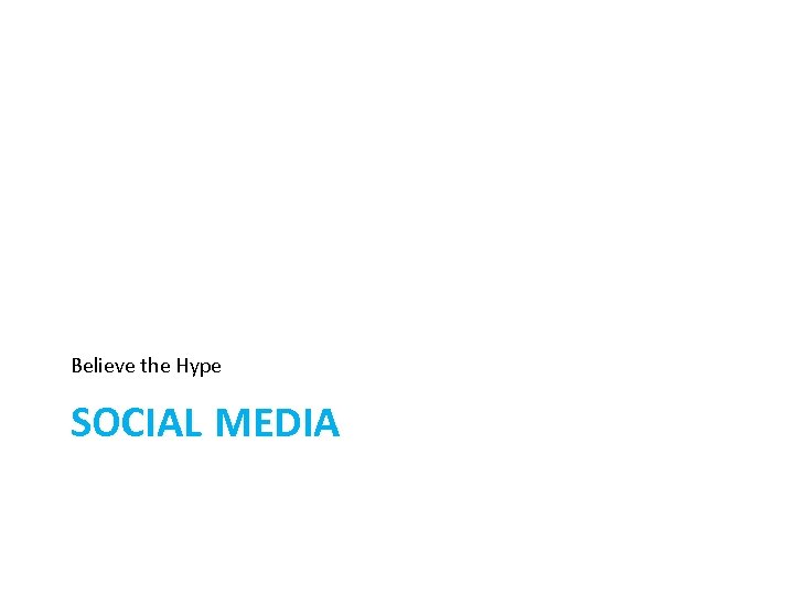Believe the Hype SOCIAL MEDIA 